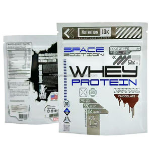 Sacs Mylar personnalisés à fermeture éclair pour poudre protéinée, impression numérique, faible MOQ, refermables, type stand-up - Product Image 1