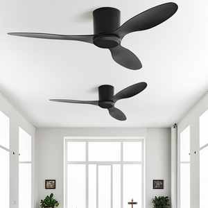 Ventilador de Techo Moderno de 42 Pulgadas con Enfriamiento por Aire para Sala de Estar y Dormitorio - 3 Aspas de ABS, Frecuencia Variable, Control Remoto, Diseño Decorativo - Product Image 1
