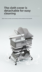 Lit bébé pliable portable moderne Mingtu K606 avec roues, en métal et coton, moustiquaire multifonctionnelle, chambre à coucher, 0-36 mois - Product Image 4