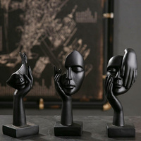 Or blanc penseur Statue femme visage Sculpture abstraite moderne Figure ornement luxe salon décoration de la maison résine artisanat