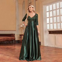 TEENYEE modeste femmes manches courtes robe trapèze formelle nouveau faux deux pièces mère de la mariée robes robe de soirée