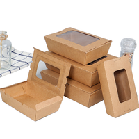 Boîte à déjeuner de salade kraft jetable biodégradable écologique et étanche avec couvercle transparent