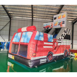 Offre Spéciale château gonflable de camion de pompiers en PVC durable maison de rebond château sautant gonflable commercial toboggan sec combiné gonflable - Product Image 3