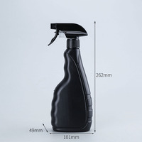 500ml 16oz HDPE noir rechargeable alcool désinfectant pour les mains fine brume nettoyage décontamination bouteille vide en plastique