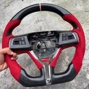 Volante deportivo de fibra de carbono <span class=keywords><strong>Maserati</strong></span> Quattroporte Levante con diseño de fondo plano Material de cuero para modelos <span class=keywords><strong>GHIBLI</strong></span> - Product Image 1