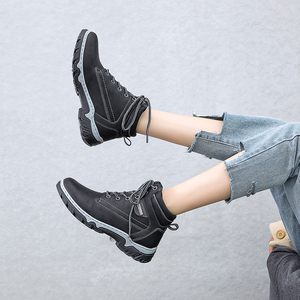 Nuovi Stivaletti da <span class=keywords><strong>Donna</strong></span> in Pelle, <span class=keywords><strong>Stivali</strong></span> da Neve con Suola in Gomma, Scarpe con Lacci, <span class=keywords><strong>Stivali</strong></span> Invernali da <span class=keywords><strong>Donna</strong></span> di Alta Qualità - Product Image 5