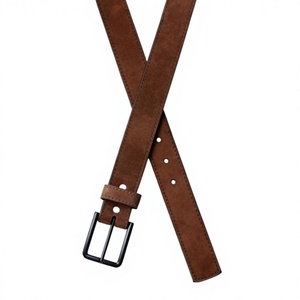 Achetez en ligne des ceintures en cuir véritable, en cuir de vache véritable, en peau naturelle, style vintage, accessoires pour hommes, idées cadeaux, boucle en acier - Product Image 5