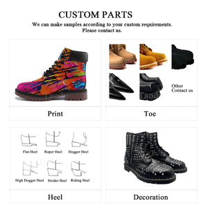 Botas Cortas Personalizadas Estilo Punk Rock con Suela Gruesa, Remaches Metálicos en Forma de Estrella, con Cordones, Deportivas, Negras, a <span class=keywords><strong>la</strong></span> Moda, Casuales, para Motocicleta - Product Image 3