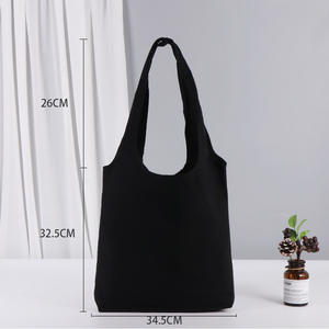 Sac à bandoulière en toile de coton certifié usine, motif imprimé personnalisé, sac fourre-tout en toile avec logo brodé - Product Image 5