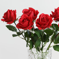 Rose artificielle réaliste, fleur artificielle unique, pour mariage et décoration intérieure, vente en gros transfrontalière