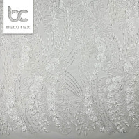 Tissus de broderie de luxe Europe et Amérique, broderie 3D, perles, paillettes, tulle français, dentelle de mariée