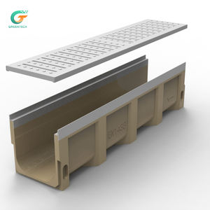 Grondaia di scarico in resina da 200mm ecologica con copertura in acciaio inossidabile - Product Image 3