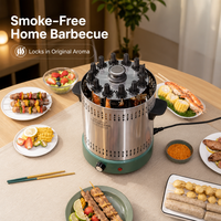 Barbecue Électrique Portable Moderne Sans Fumée pour la Maison, Modèle à Rotation Automatique KLB-D902, Commande par Bouton, CE RoHS