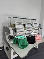 Accessoires gratuits Machine à broder 3 têtes 12 aiguilles pour casquette, vêtement fini, machine à broder automatique plate