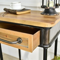 Meuble de style industriel vintage Innova Farmhouse Home Decor, table de chevet, table basse avec structure en métal