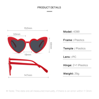 CONCHEN 2025 vente en gros fête adulte mode rétro lunettes de soleil coloré mariage impression logo personnalisé rouge en forme de coeur lunettes de soleil