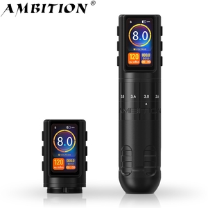 Ambition Paco 2000mAh 2,2-4,2mm Carrera ajustable Máquina de tatuaje inalámbrica profesional Pluma con batería doble para arte corporal - Product Image 1
