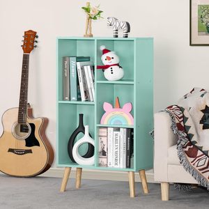 Support tournant à 2 cubes en bois naturel : armoire de rangement pour disques vinyles (capacité de 100 albums) - Mini bibliothèque pour petits espaces - Product Image 5
