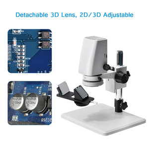 Microscope caméra HD 3D avec objectif réglable 2D/3D rotatif à 360 degrés, vidéo 3D et mesure 7X-230X (photo réelle) - Product Image 2