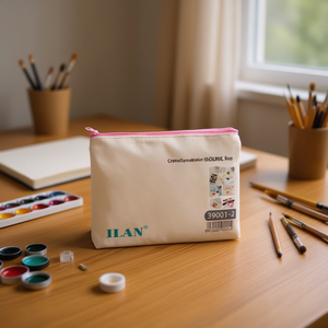 Borsa in tessuto multiuso Ilan 15x20 cm con cerniera colorata per articoli artistici - Product Image 3