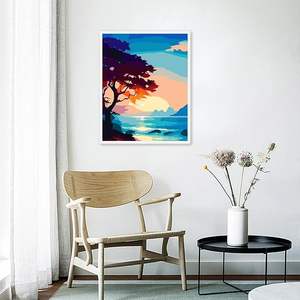 Dipinto a Numeri di Alta Qualità all'Ingrosso, Tramonto sulla Riva, Fai-da-Te su Tela, Decorazione Murale per Casa, Ideale come Regalo - Product Image 3
