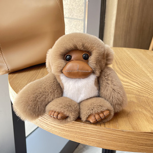 Đáng Yêu May Mắn Ít Khỉ Keychain Bất Rex Thỏ Tóc Cao Cấp Chất Lượng Cánh Tay Dài Lông Thú Sang Trọng Mềm Phụ Kiện - Product Image 5