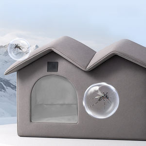 Faltbares haus förmiges Katzen kühlbett, tragbarer Sommer-Eisschutz für Haustiere, geschlossenes, isoliertes Katzen haus für den Innenbereich - Product Image 3