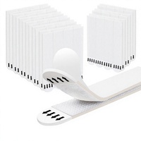 Bandes adhésives en nylon blanc écologiques pour accrocher des cadres photo, lot de 12 paires, avec fermeture auto-agrippante à forte adhérence