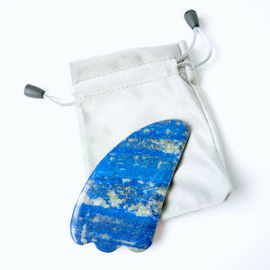 Papan Gua Sha alami DIY Lapis Lazuli Guasha alat pijat tubuh menyembuhkan sehat - Product Image 2