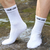 Chaussettes blanches pour jeunes 100% nylon + élasthanne imperméables, respirantes à 3 couches, pour la randonnée, le trekking, la course à pied, les sports de plein air, le cyclisme