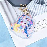 Llavero de Acrílico Translúcido con Diseño de Anime Personalizado de Alta Calidad, Impresión UV, Epoxy, Arcoíris