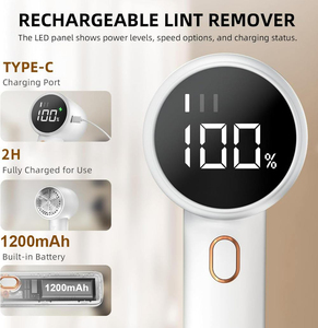 Rasoir électrique portable rechargeable à pellets Q20 pour tissus, éliminateur de peluches et de poils pour vêtements avec écran LED numérique - Product Image 3