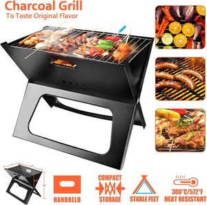 Barbecue de camping pliable et portable au charbon de bois, idéal pour la cuisson en extérieur, les feux de camp, les patios et les jardins. - Product Image 5