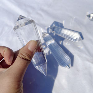 Gros naturel Vogel cristaux tour 24 facettes crystal clear cristal D'énergie Double point pour fengshui - Product Image 6