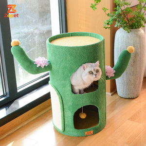 Nouveau Arbre à <span class=keywords><strong>chat</strong></span> en bois massif durable avec nid, plateforme de saut en sisal, espace pour jouets et griffoir intégré et efficace - Product Image 2