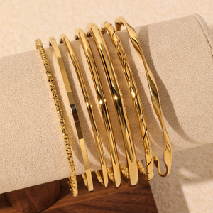 Bracelets en acier inoxydable pour femmes, plaqués or 18 carats, avec zircone cubique, design tendance, dernier cri, sans ternissement, pour cadeaux - Product Image 4