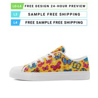 Chaussures de marche confortables personnalisées avec logo imprimé, vente en gros OEM/ODM, baskets basses en toile pour hommes et femmes FN027-25009142-2