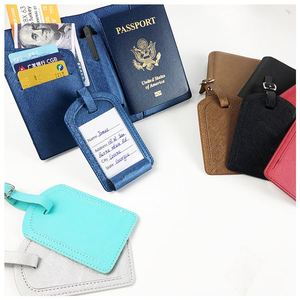 Funda de Pasaporte de Cuero con Logotipo Personalizado, Cubierta de Pasaporte de PU y Etiqueta de Equipaje, Porta Pasaportes con Etiqueta de Equipaje - Product Image 1