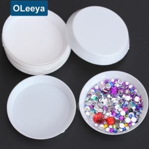 Good Quality Crystal Stone Plastic Jewelry <b>case</b> With 6cm Round Shape Plastic <b>case</b> for <b>Nails</b> - Product Image 1