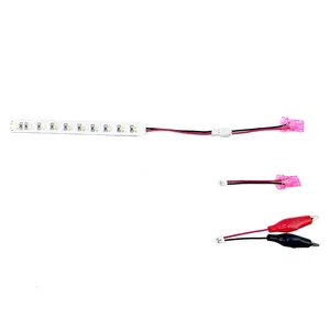 Pink 4 inch 2835SMD 10 Leds 6.3V DC Pinball Parts Led Bonus Strip Lights with transparent #555 #44 alligator adapters