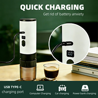 Machine à expresso portable à affichage numérique 15 bars avec brassage en un clic, alimentation USB, auto-chauffante 100°C, tasse de 90 ml pour voiture et hôtel