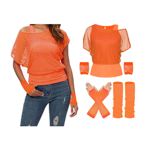 Top <span class=keywords><strong>de</strong></span> Rejilla <span class=keywords><strong>de</strong></span> <span class=keywords><strong>los</strong></span> <span class=keywords><strong>80</strong></span>, Disfraces <span class=keywords><strong>de</strong></span> <span class=keywords><strong>los</strong></span> <span class=keywords><strong>80</strong></span>, Camiseta <span class=keywords><strong>de</strong></span> Rejilla con Hombros Descubiertos, Accesorios <span class=keywords><strong>de</strong></span> Fiesta Temática Retro, Cosplay - Product Image 5