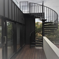 Escalier en colimaçon moderne Anewson en acier inoxydable, gain de place, pour villa, appartement, usage intérieur, avec kit de garde-corps complet et robuste
