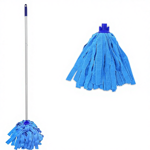 Serpillère Kentucky Mop One avec manche en fer, deux têtes de serpillère en coton de couleur personnalisée (1 manche 2 têtes), écologique, durable, auto-essorage - Product Image 1
