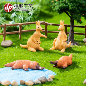 งานฝีมือเรซิ่นรูปสัตว์จิ๋ว จิงโจ้ นกแก้วน้ำ ของตกแต่งสวน ของประดับตกแต่งโต๊ะทำงาน ของตกแต่งบ้านสไตล์ศิลปะ - Product Image 4