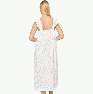 Custom Elegant Women's Cotton Nightgown Women's Bamboo <b>Knitted</b> Nightdress Floral <b>Pattern</b> Set Wholesale Sleep Wear Pyjamas - Product Image 3