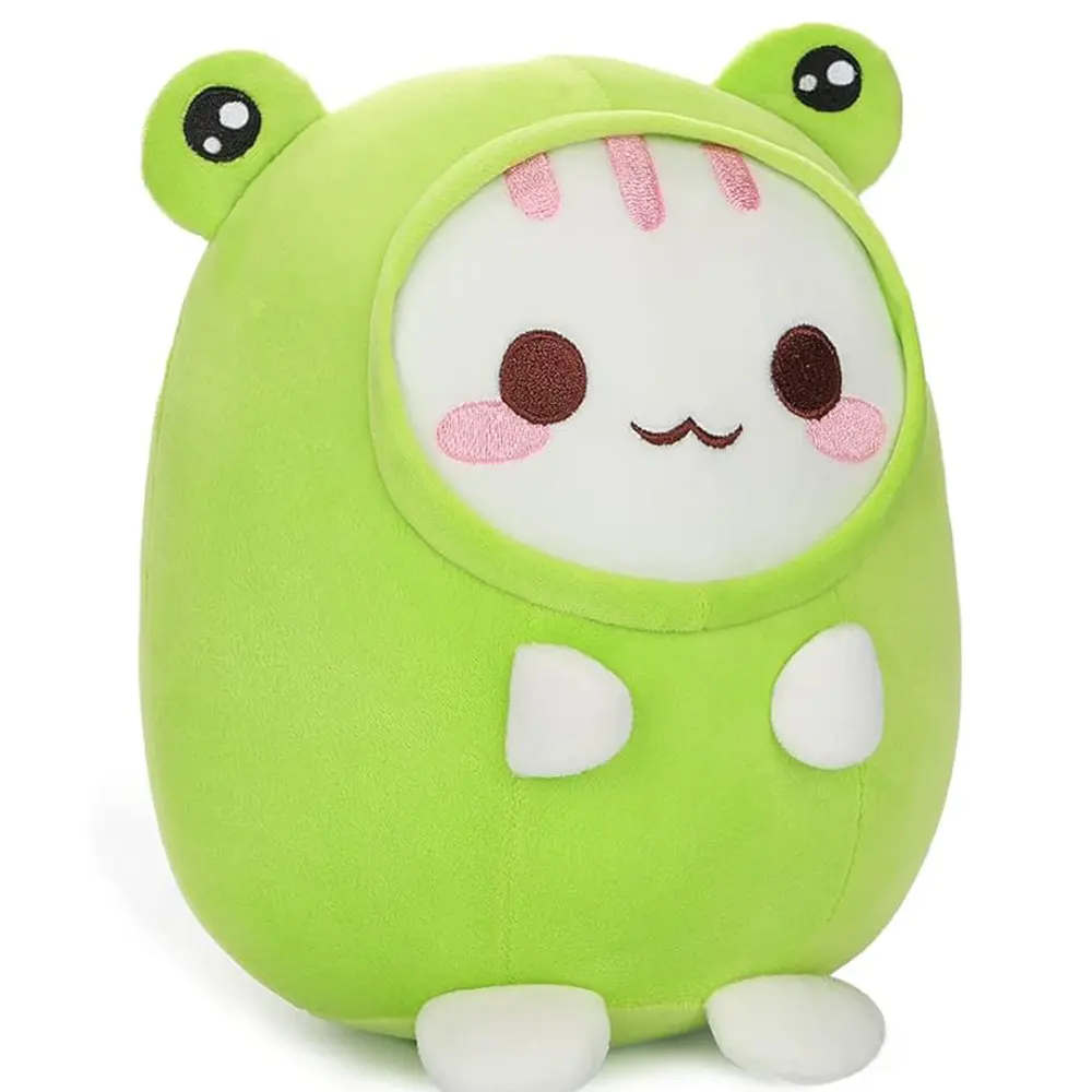 Amado Kawaii gato de dibujos animados peluche juguete gatito Rana Animal de peluche para niños niñas regalos