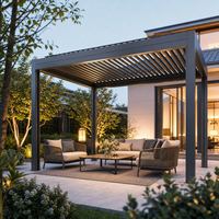Nouvelle conception de pergola en aluminium imperméable pour jardin extérieur avec toit à lamelles automatiques, meubles pour sauna
