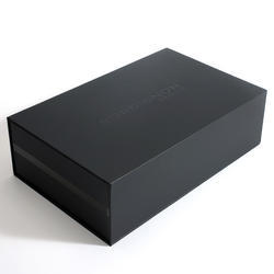 Boîte-cadeau en carton de papier rigide de fermeture magnétique noire de luxe de logo personnalisé de la Chine avec l'insertion de mousse d'Eva - Product Image 5