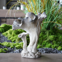 Décoration de jardin classique en forme de champignon en ciment fait main Lianda 19x16x25CM, ornement de bureau pour la maison, cadeau, bibelot tendance